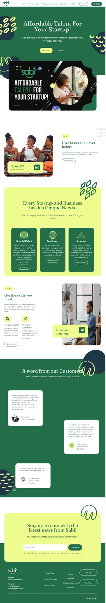 Full mobile page design