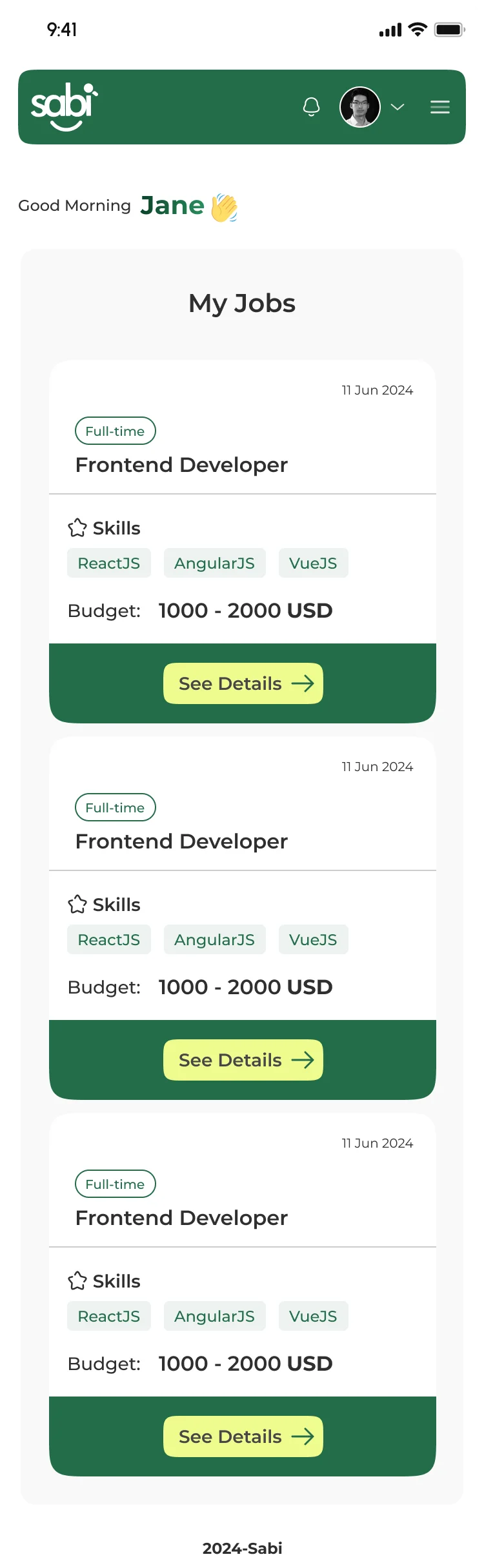 Full mobile page design