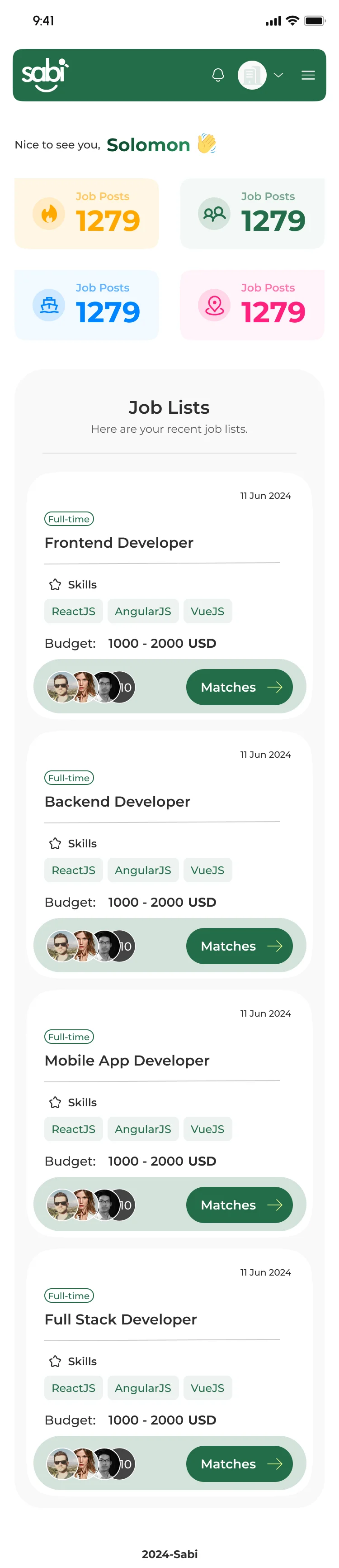 Full mobile page design