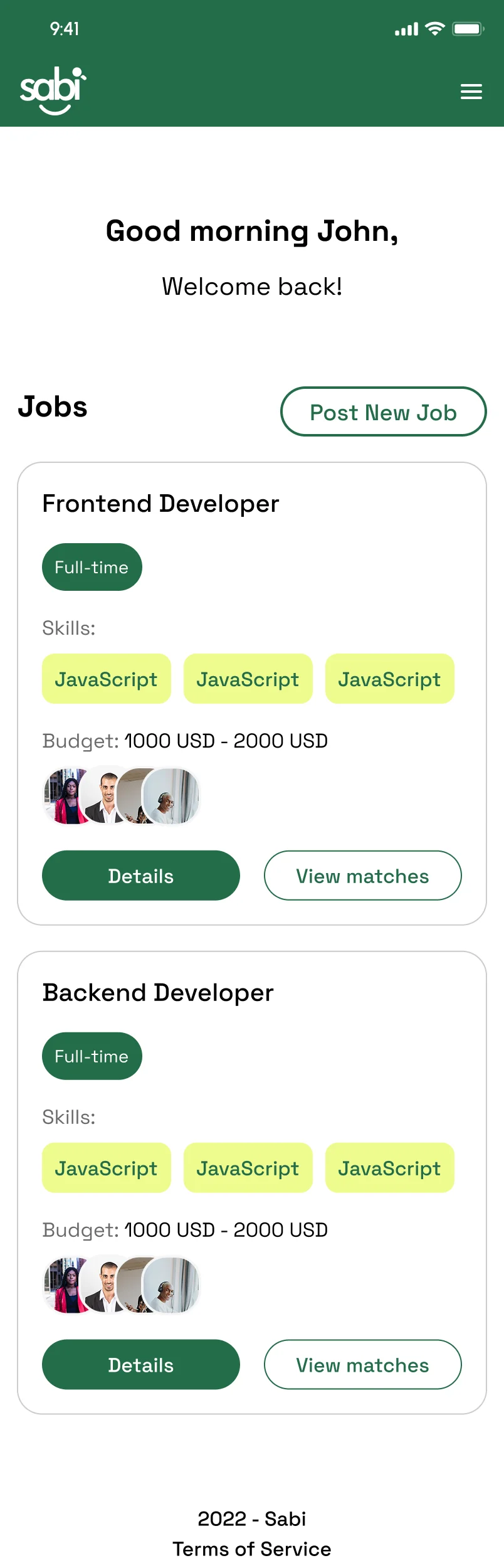 Full mobile page design